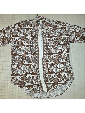By Anthropologie Poplin Long-Sleeve Buttonup Shirt Oversized Printed Top Size S